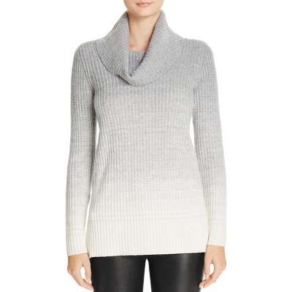 Theory Womens Gray Wool Cashmere Madalinda Ombré Charmant Turtleneck Sweater XS - Picture 1 of 8